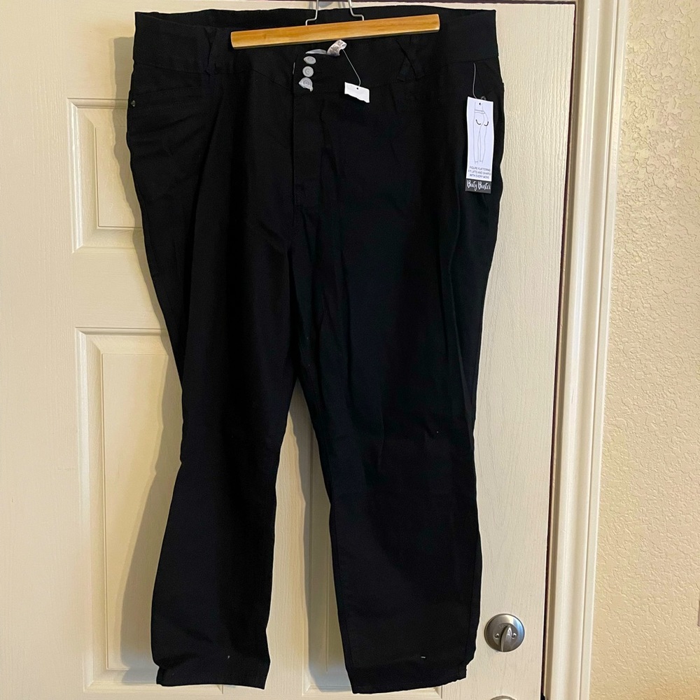 Black Butt Booster jeans with 3 button zipper front